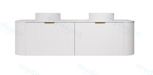 1490X455X470mm Matte White Agena Modern Fluted Wall Hung Vanity PVC Cabinet