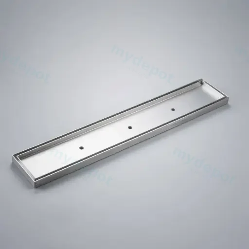 1500*100*21mm Electroplated Silver Tile Insert Drain Centre Outlet 80mm