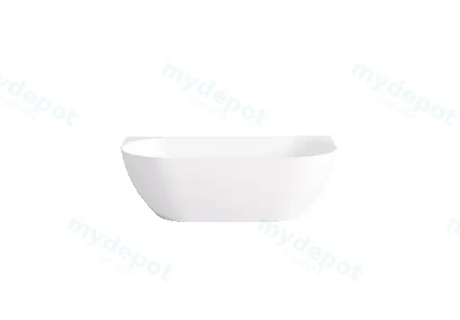 1500*770*550mm Gloss White Ellips Back To Wall Free Standing Acrylic Bathtub With Overflow,Chrome Waste And Pipe Included