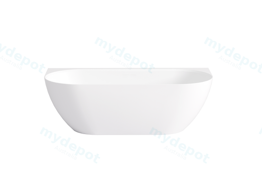1500*770*551mm Matte White Ellips Back To Wall Free Standing Acrylic Bathtub No Overflow,Matte White Waste And Pipe Included