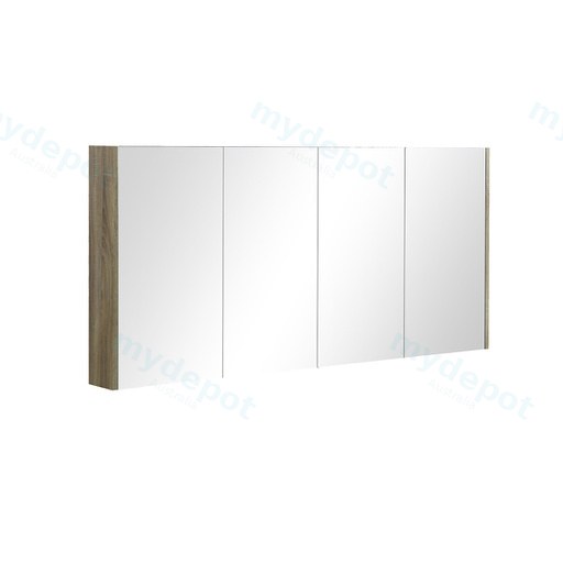 1500mm White Oak MDF 4 Doors Pencil Edge Shaving Cabinet