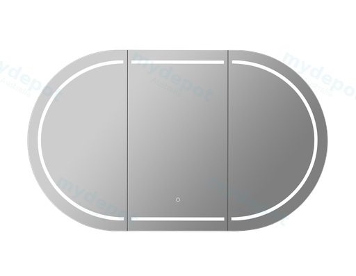 1500X800X155mm Matte White Allison Pill LED Shaving Cabinet