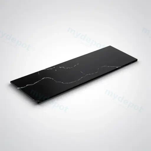 1505X465X12mm Calacatta Night Solid Surface Stone Top Solid Surface Plain Slab For Custom Hole Cutting
