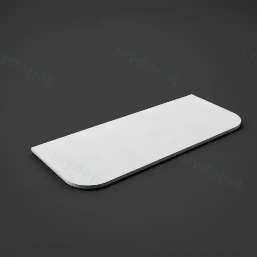 1505X505X12mm Matte White Solid Surface Plain Slab Curve Stone Top