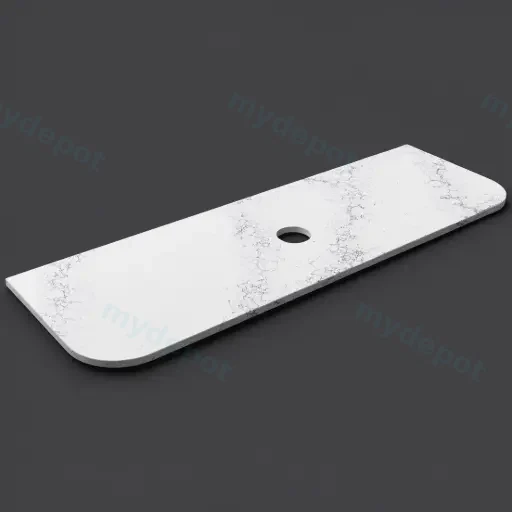 1505X505X20mm Calacatta White (WG486) Zero Silica Engineer Curve Stone Top