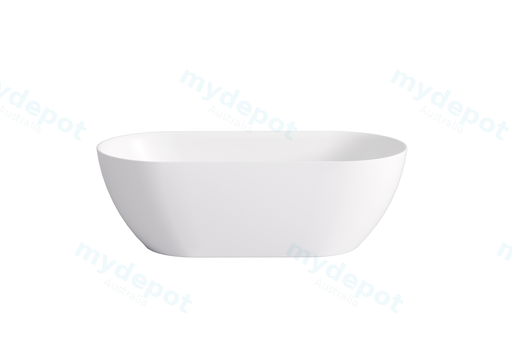 1530*770*550mm Matte White Ellips Slim Acrylic Freestanding Bathtub No Overflow Matte White Waste And Pipe Inlcuded