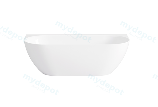 1700*800*550mm Gloss White Ellips Back To Wall Free Standing Acrylic Bathtub No Overflow,Chrome Waste And Pipe Included