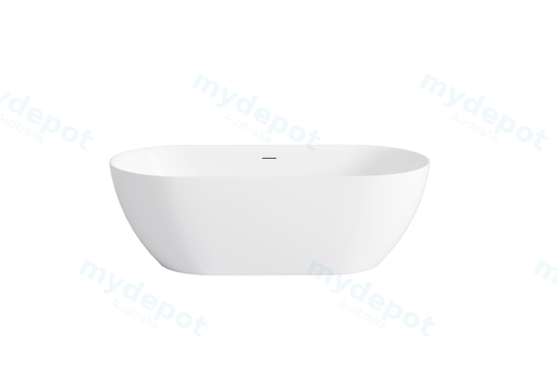1700*805*550mm Gloss White Ellips Slim Acrylic Freestanding Bathtub Overflow Chrome Waste And Pipe Inlcuded