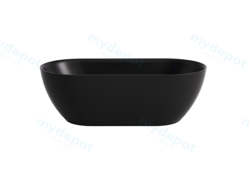 1700*805*550mm Matte Black Ellips Slim Acrylic Freestanding Bathtub No Overflow Matte Black Waste And Pipe Inlcuded