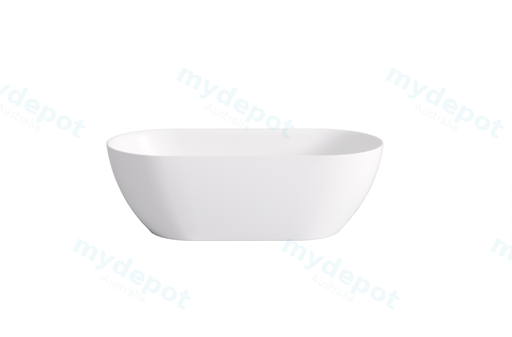 1700*805*550mm Matte White Ellips Slim Acrylic Freestanding Bathtub No Overflow Matte White Waste And Pipe Inlcuded