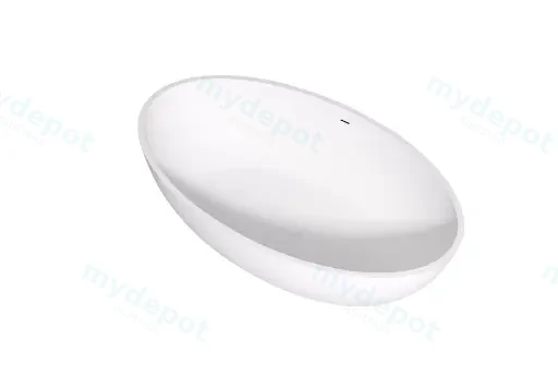 1760X1030X550mm Matt White Kirra Solid Surface Stone Bath Integrated Overflow,40mm Waste And Pipe Included