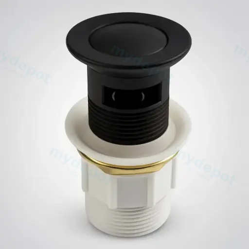 32/40mm Solid Brass Basin Pop Up Waste with Overflow Matt Black