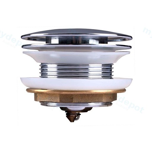 40mm Chrome Solid Brass Bathtub Mushroom Pop Up Waste Drain NO Overflow