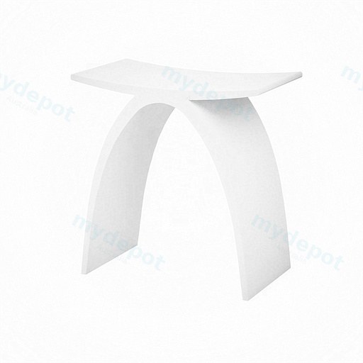420X235X430mm Matt White Perry Solid Surface Stone Bath Stool