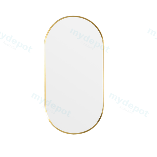 450X900X35mm Brushed Gold Ellips Frame Mirror