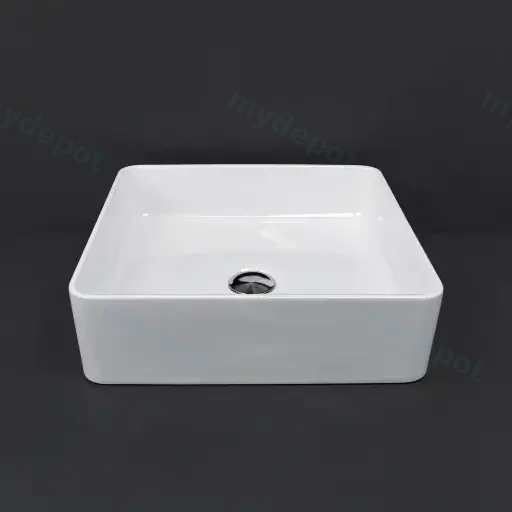 Ikon Ultra Thin Above Counter Basin Gloss White 500x350x140mm 