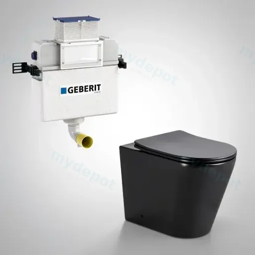 545*360*140mm Acadiageberit Lower Counter Inwall Floor Toilet Suite Tornado Rimless Matte Back Wall Faced Floor Pan