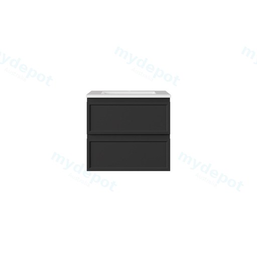 590*455*560mm Matte Black Hamilton Federation Wall Hung PVC Cabinet Two Drawers