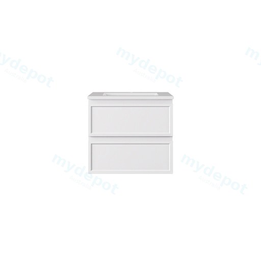 590*455*560mm Matte White Hamilton Federation Wall Hung PVC Cabinet Two Drawers