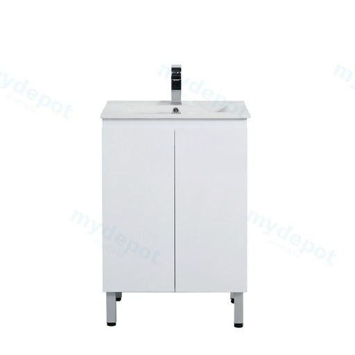 590*455*860mm Gloss White Alpha Free Standing PVC Vanity