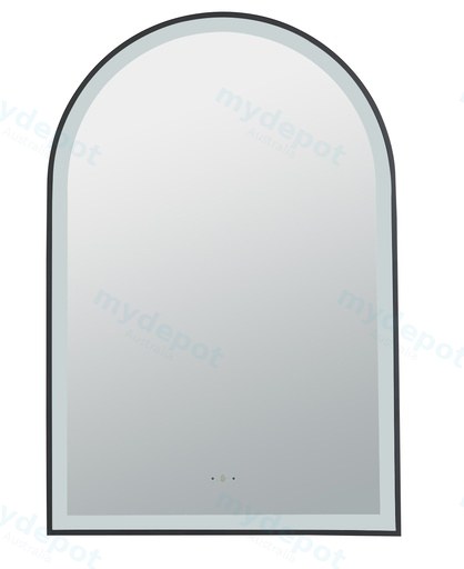 600(W)*900mm(H) Matte Black Ellips Framed LED Mirror