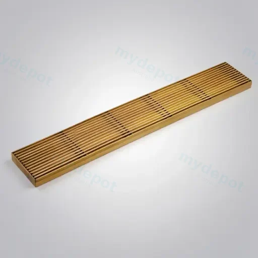 600*100*21mm Electroplated Gold Grills Drain Centre Outlet 80mm