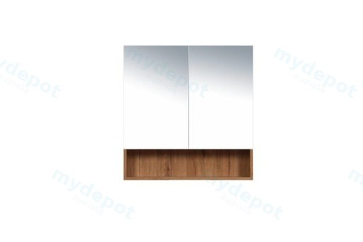 600*150*780mm Canyon Oak Wall Hung Woodgrain Mirror Cabinet Two Doors