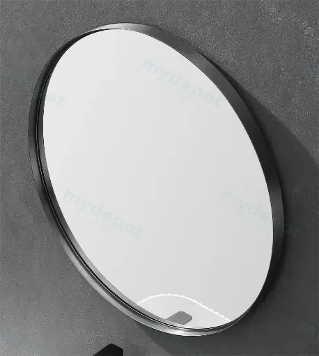 600X600X35mm Gun Metal Orbis Frame Mirror