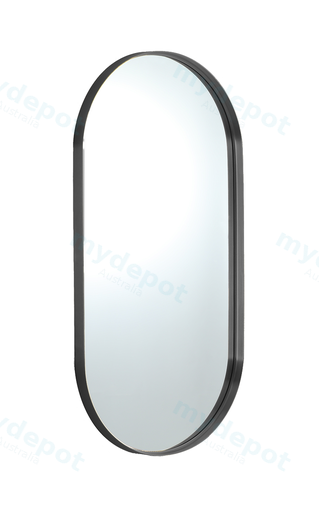600X1500X35mm Gun Metal Ellips Frame Mirror