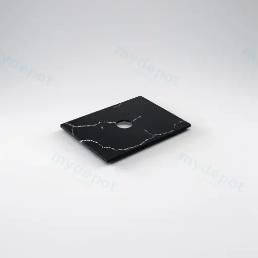 605X505X12mm Calacatta Night Solid Surface Curve Stone Top