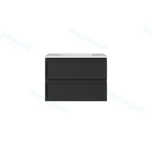 740*455*560mm Matte Black Hamilton Federation Wall Hung PVC Cabinet Two Drawers
