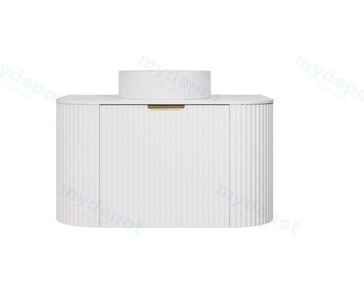 740X455X400mm Matte White Agena Modern Fluted Wall Hung Vanity PVC Cabinet
