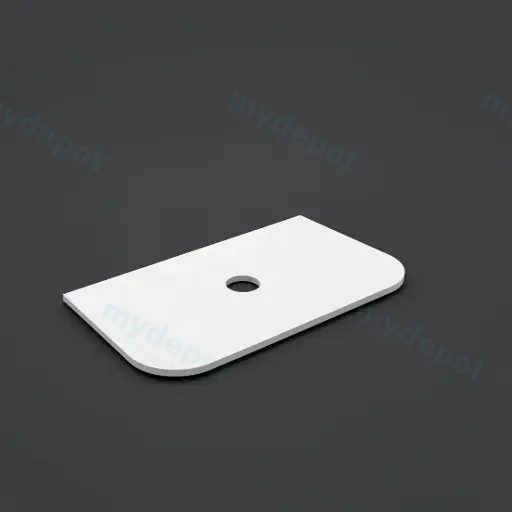 755X505X12mm Matte White Solid Surface Plain Slab Curve Stone Top