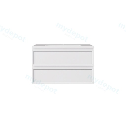 890*455*560mm Matte White Hamilton Federation Wall Hung PVC Cabinet Two Drawers