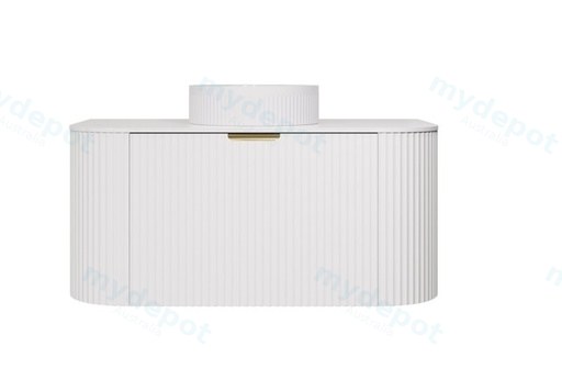 890X455X400mm Matte White Agena Modern Fluted Wall Hung Vanity PVC Cabinet