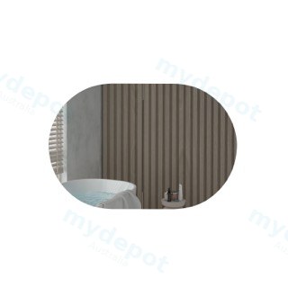 900Lx600Hx150Dmm Oval Matte White 2PAC MDF 2 Door Shaving Cabinet