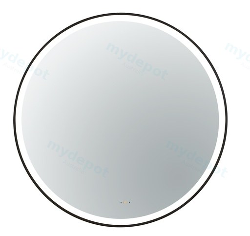 900X900X32mm Matte Black Orbis Framed LED Mirror