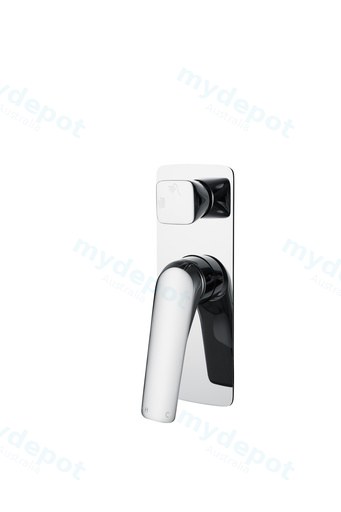 Au Square Chrome Shower/Bath Wall Mixer with Diverter