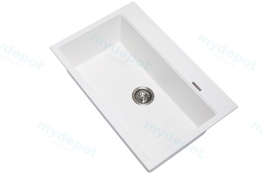 Carysil Waltz White Single Bowl Granite Kitchen Sink 780*510*220mm
