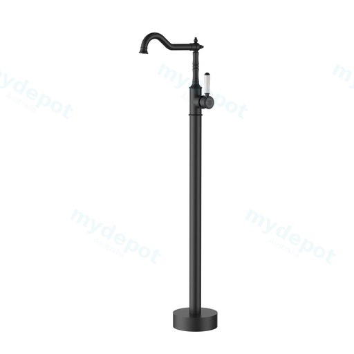 Clasico Free Standing Bath Mixer Matt Black With Ceramic Handle