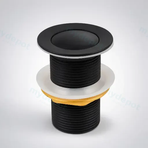Coco Matte Black 32mm Solid Pop Up Waste Non Overflow Plug Waste