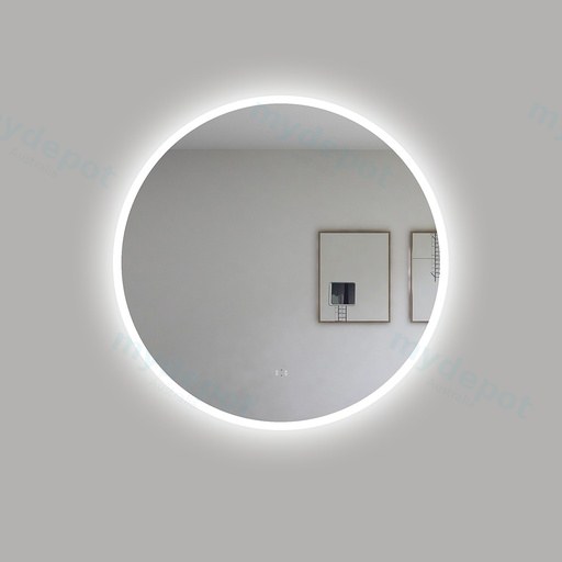800mm Round 3 Color Frontlit LED Mirror With Touchless Sensor Switch