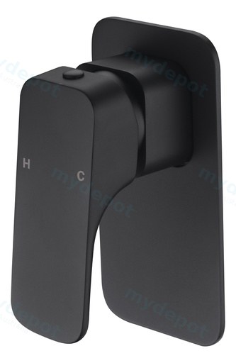 Eden Round Cornered Rectangle Handle Wall Mixer Matt Black Lead Free