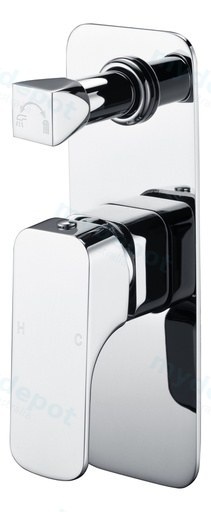 Eden Round Cornered Rectangle Handle Wall Mixer With Diverter ChromeLead Free