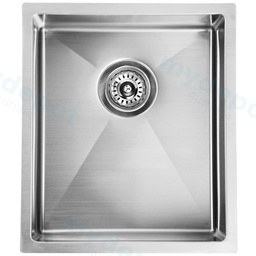 Eden Abovemount / Undermount Single Bowl Sink R10 Corner 340 x 400mm (304 Stainless Steel)