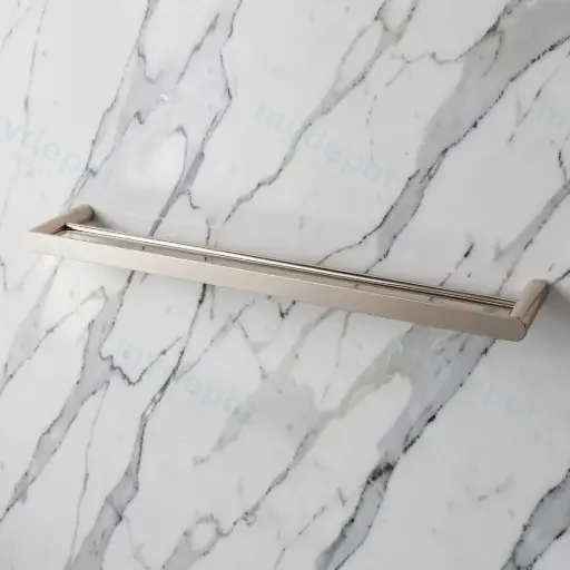 Esperia Brushed Nickel Double Towel Rail 800mm
