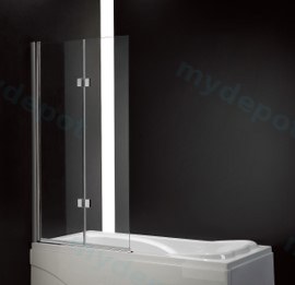 Frameless Over Bath Shower Screen Fixed Panel Swing Panel 945*1420mm 6mm Glass(Chrome)