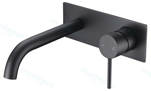 Hali Wall Basin Mixer With Curved Spout Lead Free(Matt Black)