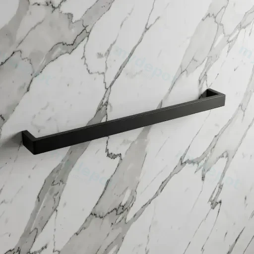 IVANO Series Black Single Towel Rail 600mm