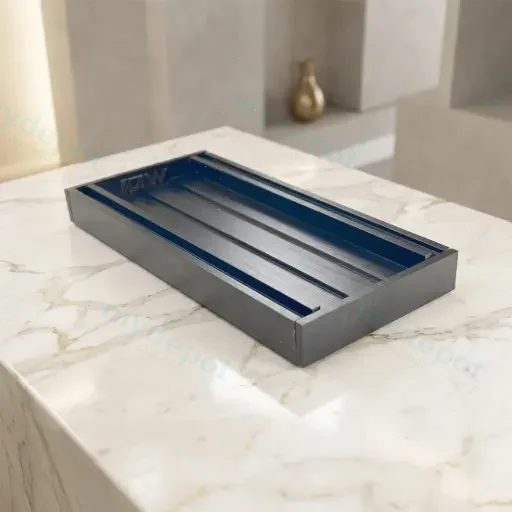 100*100*21mm Muses Brushed Black Ezy Flow Tile Insert Grate(Maximum 5600mm,50mm Waste)